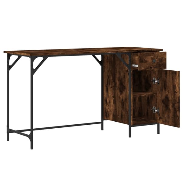 vidaXL computerbord, røget eg, 131x48x75 cm