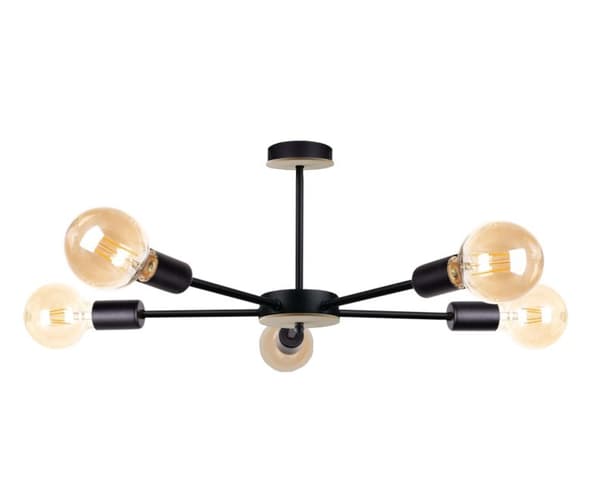 Loftlampe 5xE27 SUN WOOD SORT