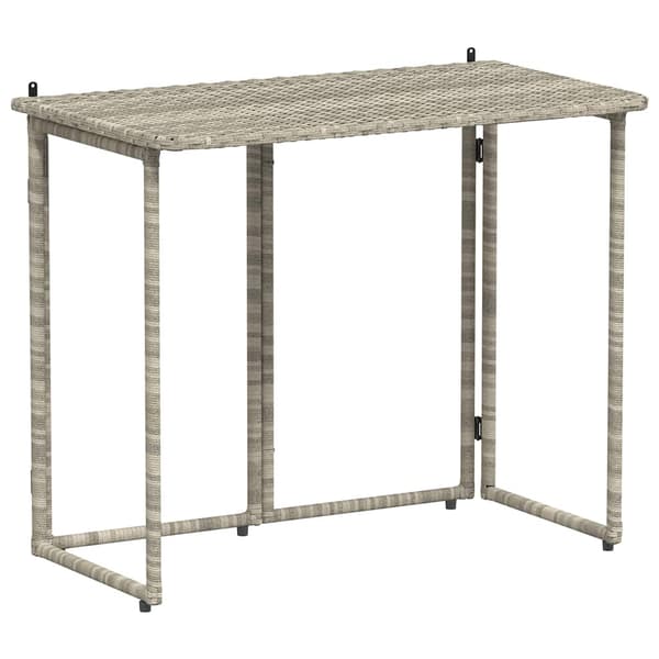 vidaXL foldbart havebord lysegrå 90x51x75 cm polyrattan