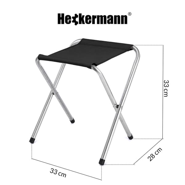 Heckermann svart hopfällbar pall