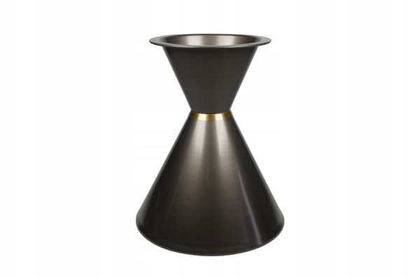 Rund bas, bordsben, ram, bordspiedestal, brunt timglas, 49 cm