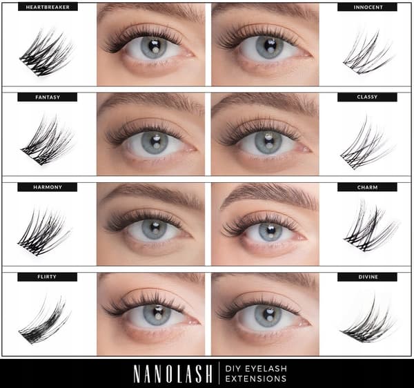 Nanolash DIY øjenvippeextensions startsæt - Klassisk 36 stk.