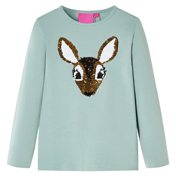 Børne langærmet T-shirt, mintgrøn, 128