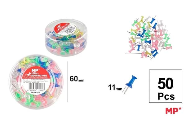 Pyöreäpäiset nastat 10mm 50kpl
