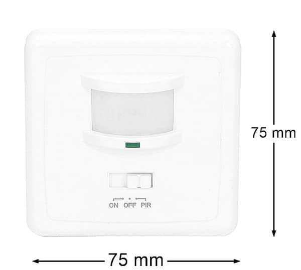 Infälld rörelsesensor för infälld LED IP20 160° 9m Vit