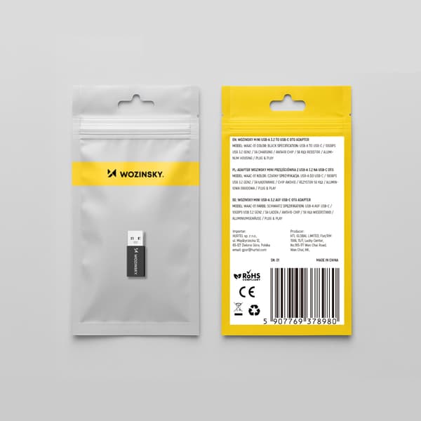 USB-A - USB-C OTG-adapter - svart