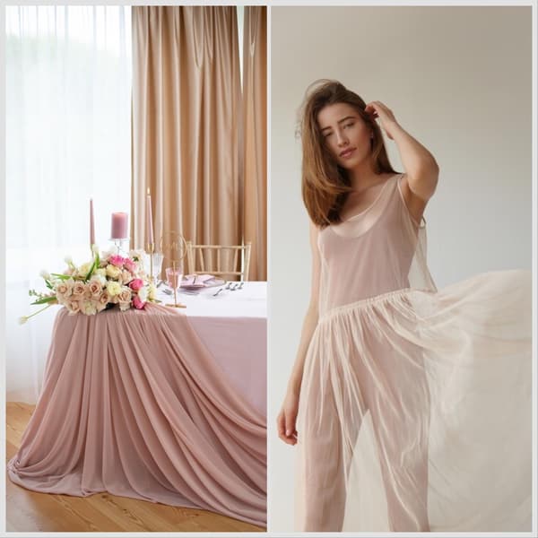 Beige chiffonmateriale