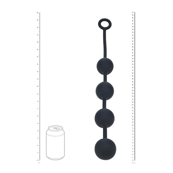 Runde Silikone Analkugler - XL - 50mm - Sort
