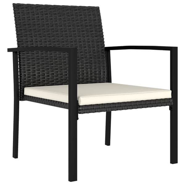 vidaXL havestole, sæt med 4, polyrattan, sort