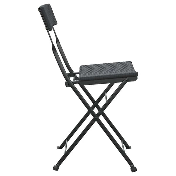 vidaXL foldbare bistrostole, sæt med 2, sort, polyrattan og stål