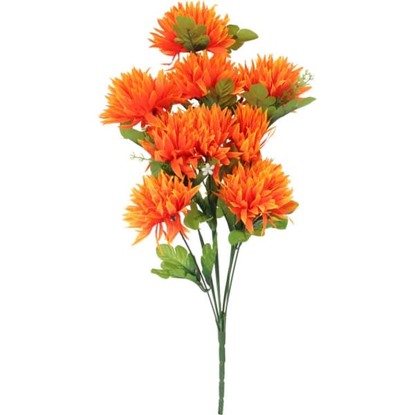 Buket med 10 orange krysantemum
