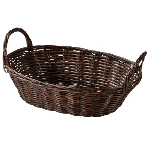 Oval korg för bröd och frukt, brun
