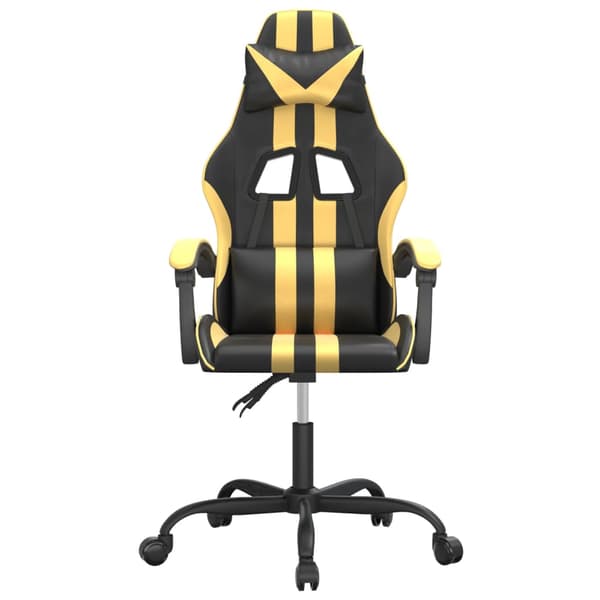 vidaXL gamingstol, sort og guld, kunstlæder