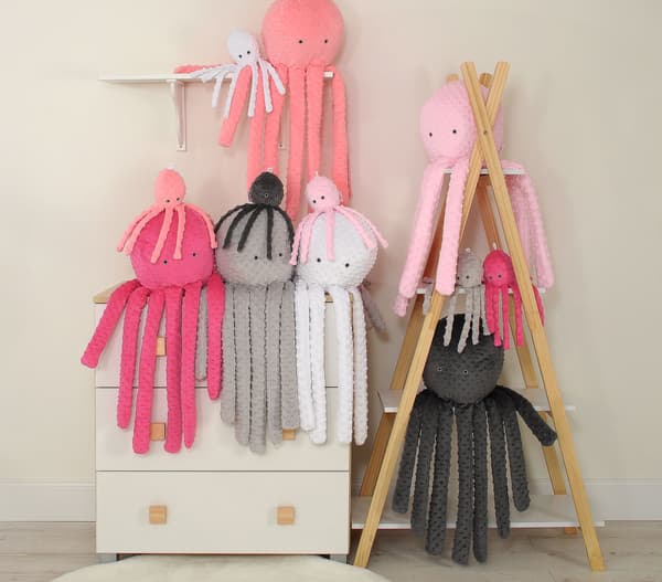 Suuri pehmolelu Octopus XXL - valkoinen