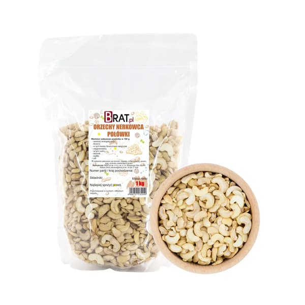 Halve cashewnødder 1 kg