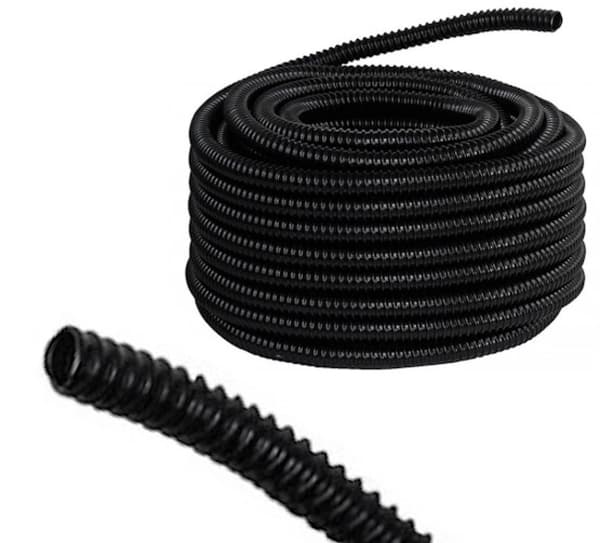 GUS fleksibelt rør, diameter 12 mm, 320N UV, selvslukkende, sort, 1 m