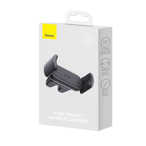 Steel Cannon 2 smartphone-holder til luftventil, sort