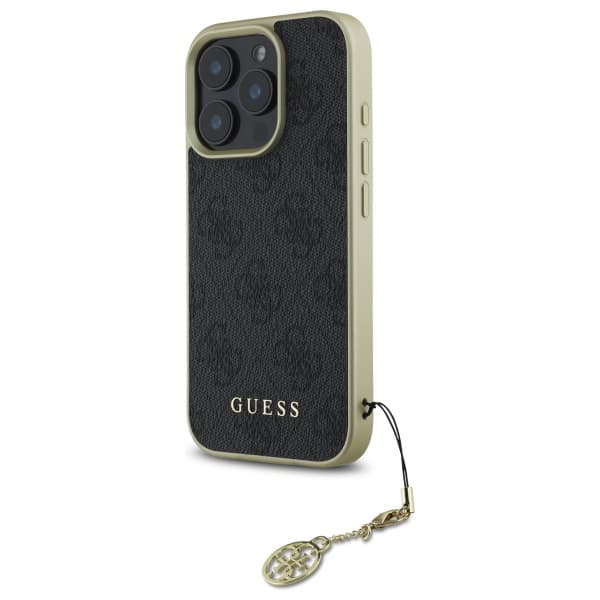 Guess 4G Charms Collection cover til iPhone 16 Pro, sort