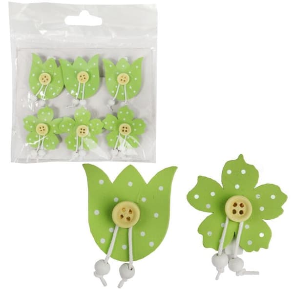 TRÆKLIPS TIL BLOMSTER 6 STK. 4 CM PÅSKEFORÅR