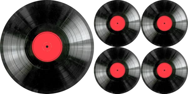 Sæt med runde bordmåtter 1+4 - VINYL