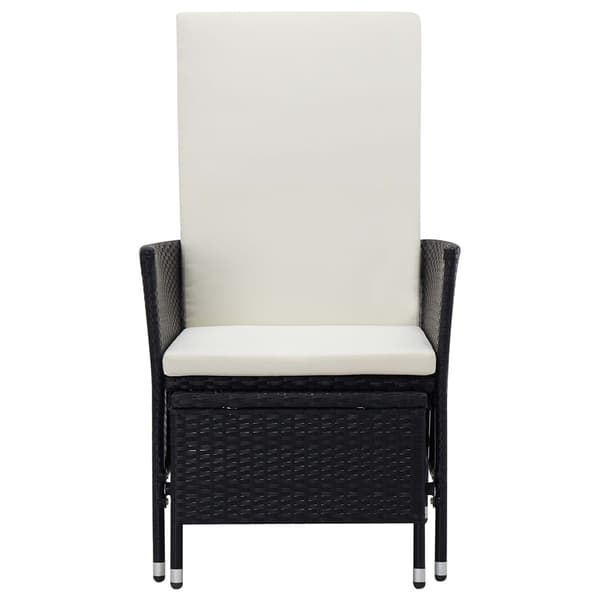 vidaXL havestol med hynder, sort polyrattan