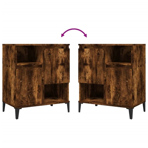 vidaXL kommode, røget eg, 60x35x70 cm, træbaseret materiale