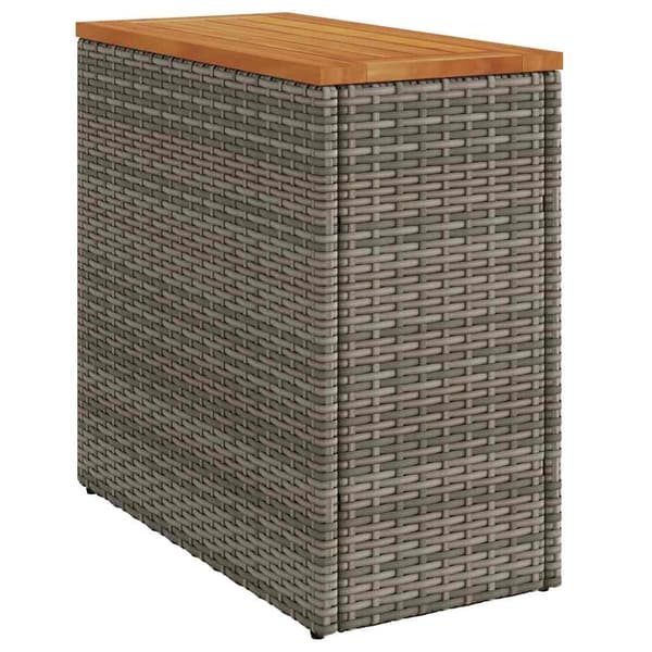 vidaXL Puutarhapöytä puisella kantisella harmaa 58x27,5x55 cm