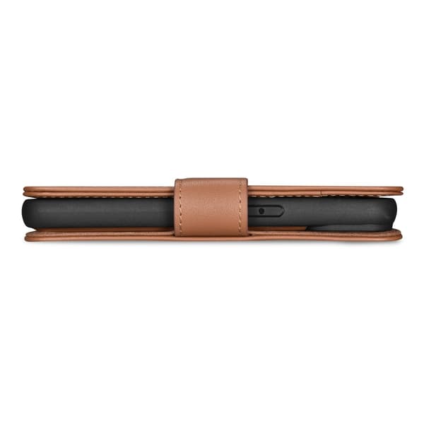 2-i-1 Läderfodral iPhone 14 Anti-RFID Plånboksfodral Brunt