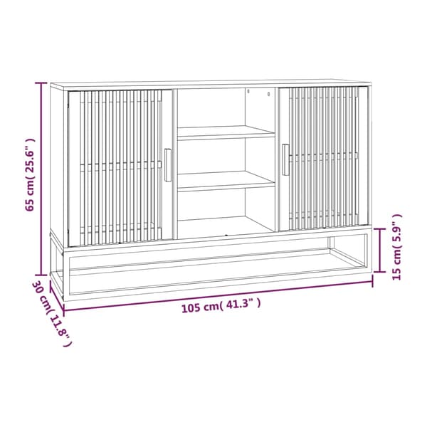 vidaXL skab, sort, 105x30x65 cm, træbaseret materiale