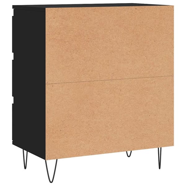 vidaXL kommode, sort, 60x35x70 cm, træbaseret materiale