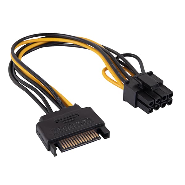 Akyga AK-CA-80 SATA / PCI-E 6+2-pins adapter strömkabel 15cm