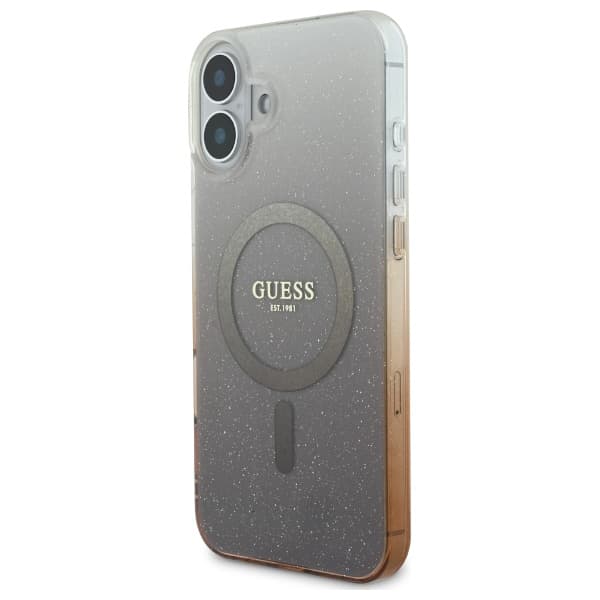 Guess IML Glitter Gradient MagSafe-etui til iPhone 16 Plus, brun