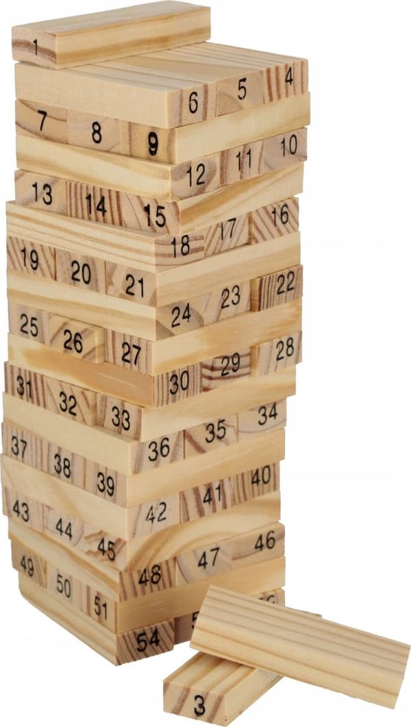 Peli. Puinen torni. Numerot