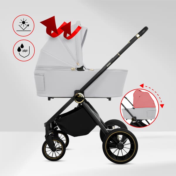 BabyLux ROSSO 2-i-1-barnvagn, gondol, lätt, hopfällbart set