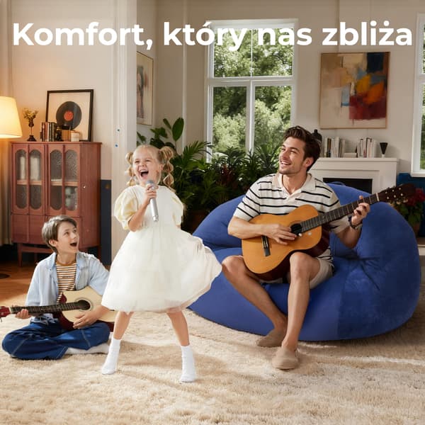 Blå puf/lænestol