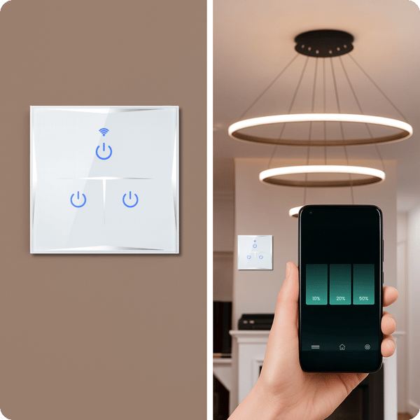 WiFi-lysafbryder KS601 3-ganges hvid