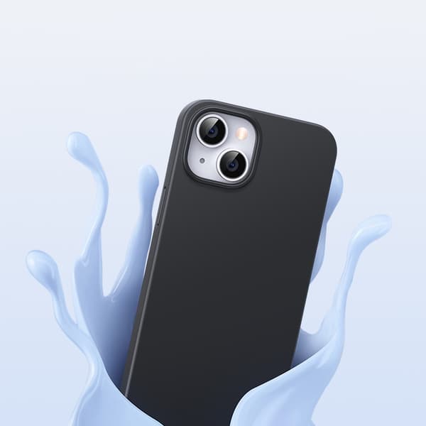 Flexibelt silikonfodral för iPhone 14 Plus Skyddsskal svart