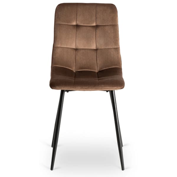 Klädd matstol PERU brun sammet modern loft