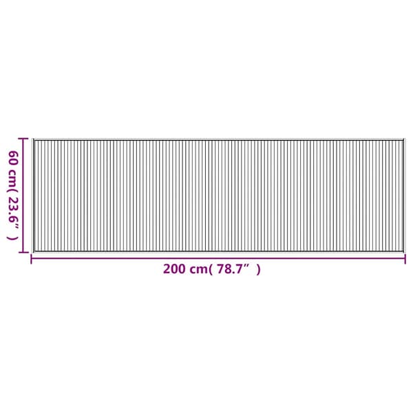 vidaXL Suorakulmainen matto, ruskea, 60x200 cm, bambu