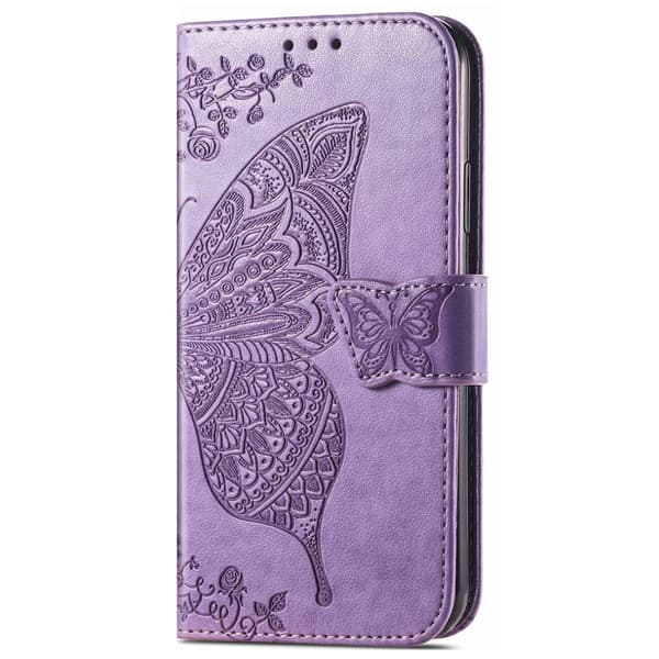 Flip-etui til Xiaomi Redmi Note 12 4G, Butterfly, lilla