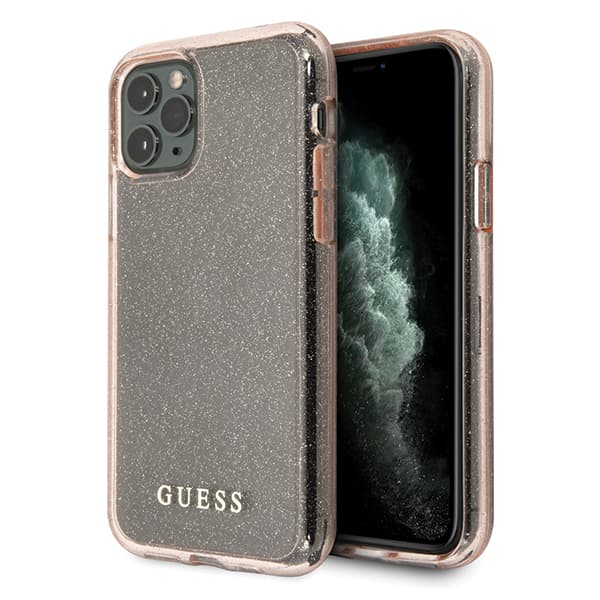 Guess Glitter-etui til iPhone 11 Pro Max, lyserød