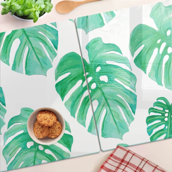 Multifunktionelle dekorative glasplader til køkken Monstera 2x40x52 cm