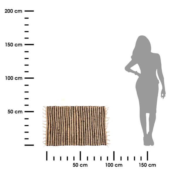 Juuttimatto 60x90 cm raidallisilla hapsuilla
