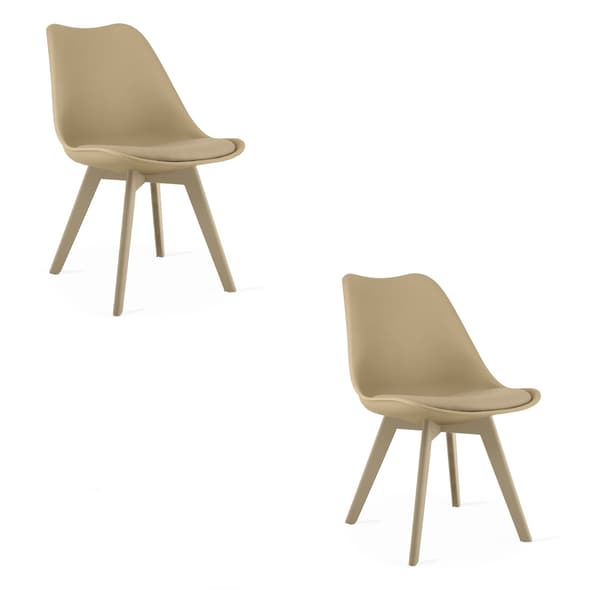 MARK stol - mörkbeige / beige ben x 2