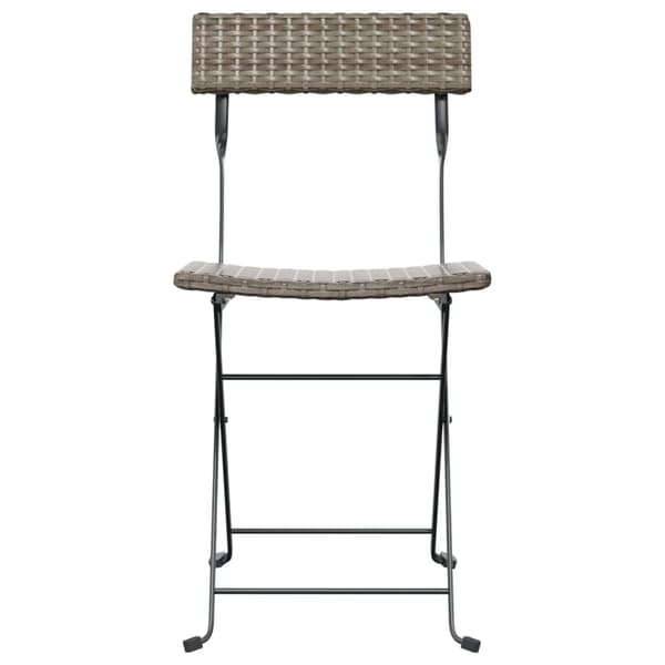 vidaXL foldbare bistrostole, sæt med 2, grå, polyrattan og stål
