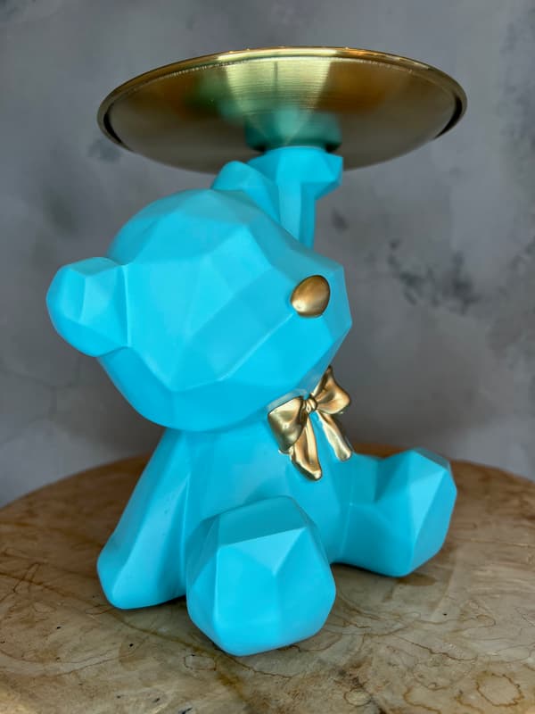 Bamse med turkis bakke