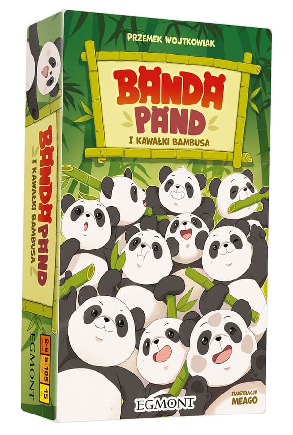 En flok pandaer og bambusstykker.