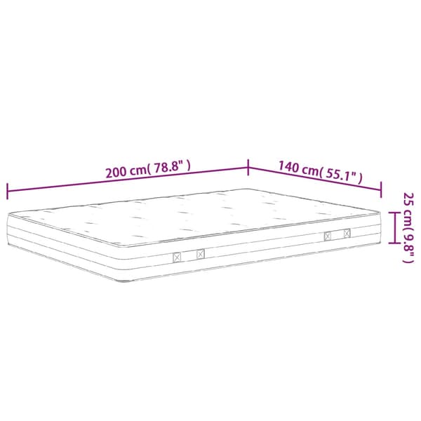 vidaXL pocketmadras, medium fast, 140x200 cm