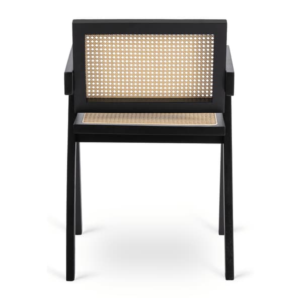 MADERA Træstol Sort/Beige Gennembrudt Klassisk Retro