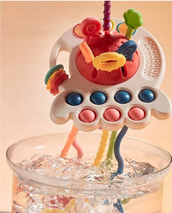 Octopus Pop It sensorisk leksak Montessori bitring för bebisar 4 i 1